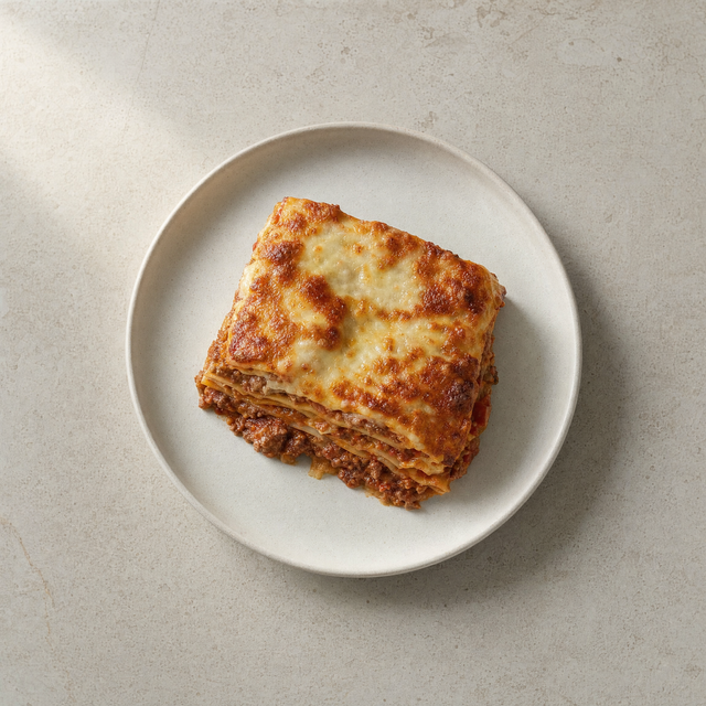 Beef lasagna portion