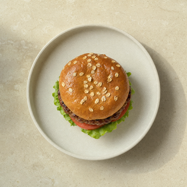 Burger on barley bread