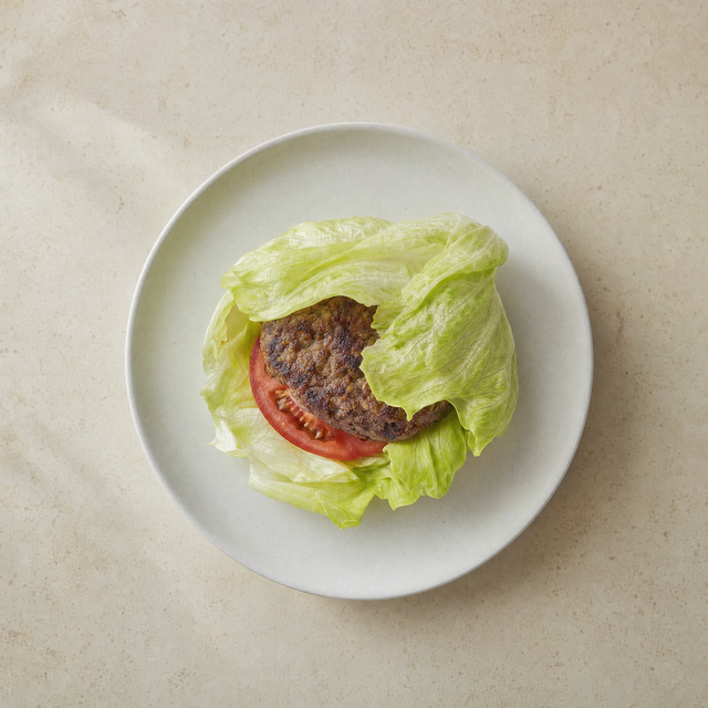 Lettuce-wrapped burger