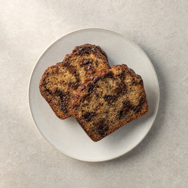 Banana chocolate protein bread slices